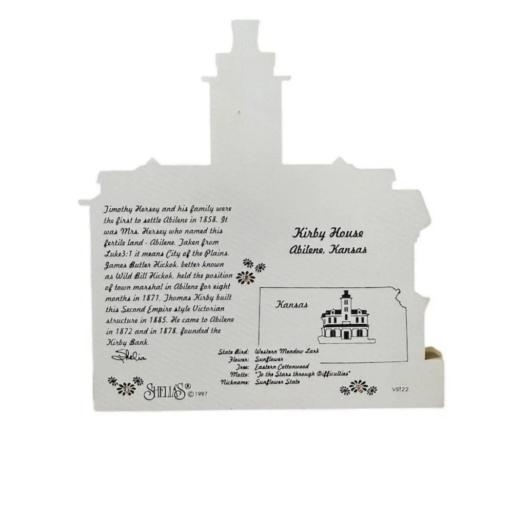 Cat's Meow Village Shelia's Kirby House Abilene Kansas Wooden Collectible Vtg 97